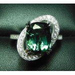 Order $2,554 4.60Ct Green Tourmaline & Diamond Ring 18kwg by Jelladian