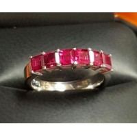 Sold 1.97Ct Red Carre Ruby Anniversary Band Platinum by Jelladian ©