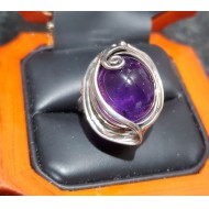 Sold in Switzerland for U.S.$17.00 Defaulted Pawn Loan or Buy Approximately 7.00Ct Amethyst Cabochon Oval Ring Sterling Click Register above and place Your bids