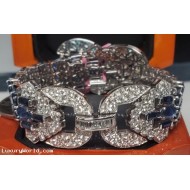 Auction Wednesday 6/26/24 $112,260 31.84Ctw Gorgeous Art Deco Style Blue Sapphire & Diamond Bracelet 18k White Gold
