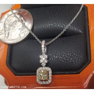 Auction Friday 6/28/24 $6,800 .87Ctw Diamond Pendant 18k White and Yellow Gold