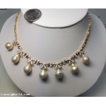 Auction Monday 7/1/24 $35,550 7 Pearl and 3.02Ctw Diamond Necklace 18k Gold