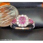 Sold reorder for $4,100 Pink Sapphire & Diamond Ring 18k white gold by Jelladian ©