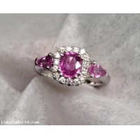 Sold Reorder from the Manufacturer Direct for $3,844 1.61Ctw Madagascar heated Pink Sapphire and Diamond Ring Platinum by Jelladian