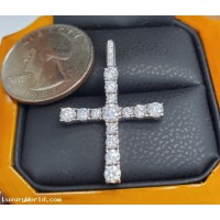 Sold Reorder for $2,500 1.52Ctw Diamond Cross Pendant 18k White Gold by Jelladian