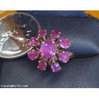 $3,000 Vintage 2.30ctw No Heat Ruby Ballerina Ring 14kt Gold July Birthstone $1 No Reserve Auction