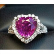 Sold in Canada 5.01Ct No Heat Ruby Heart Shape and Diamond Ring Platinum by Jelladian ©