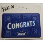 $100 Lowe's Gift Card 100% will go directly to Break The Barriers Charity $1Nr